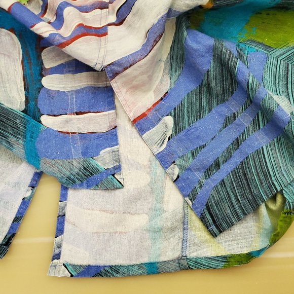 Claire Desjardins Linen Blend Watercolor Below the Surface Sleeveless Dress - Picture 15 of 15